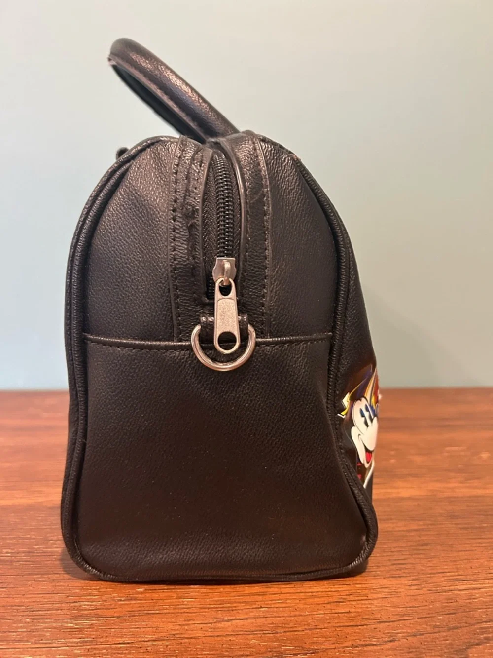 Disney Parks Mickey & Friends Comic Patch Satchel Bag - Black - Picture 5 of 14